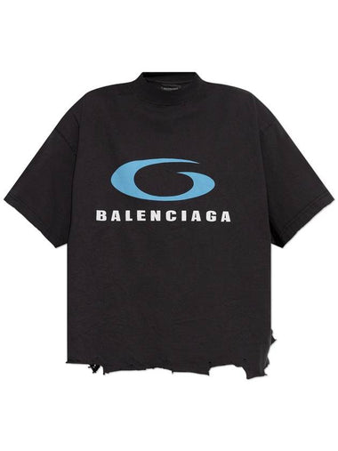 Balenciaga T-shirt With Logo, Women's, Black - BALENCIAGA - BALAAN 1