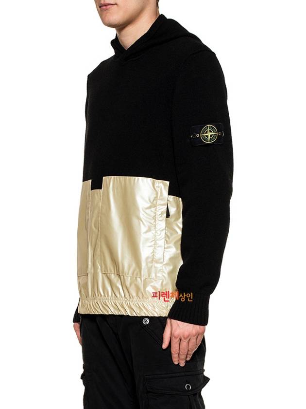 S M XL Black Color Block Side Zipper Wappen Knit Hood - STONE ISLAND - BALAAN 3