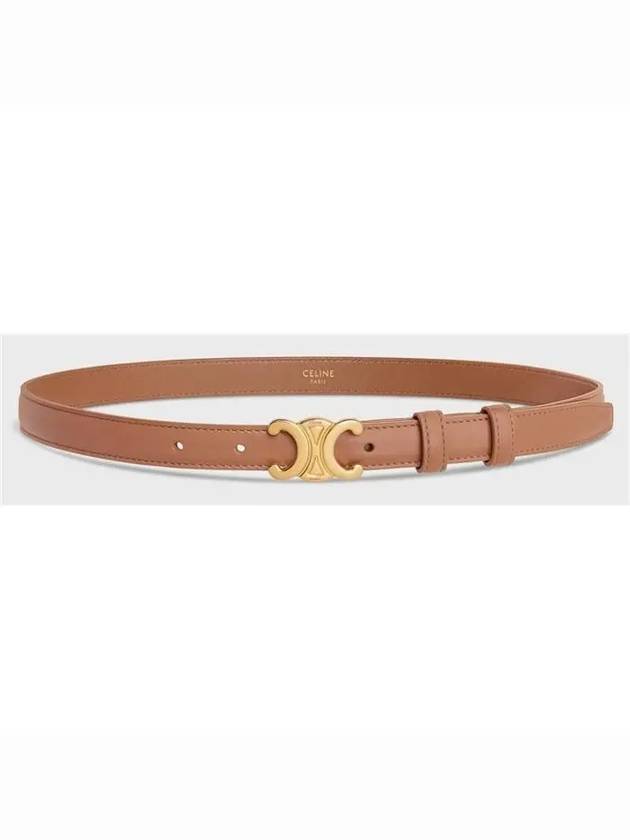 Women's Small Triomphe Smooth Calfskin Belt Brown - CELINE - BALAAN 4