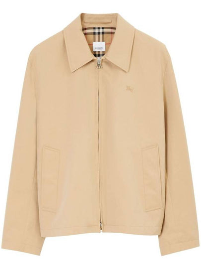 Embroidered Logo Harrington Jacket Beige - BURBERRY - BALAAN 2