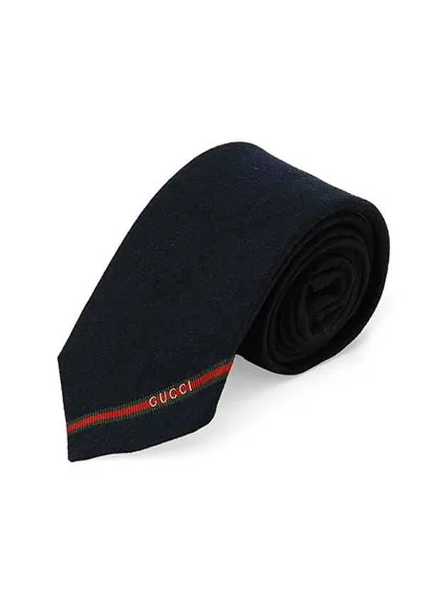 Web Detail Tie Dark Blue - GUCCI - BALAAN 3