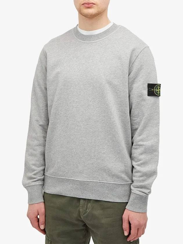 Compass Patch Cotton Sweatshirt Melange Grey - STONE ISLAND - BALAAN 3