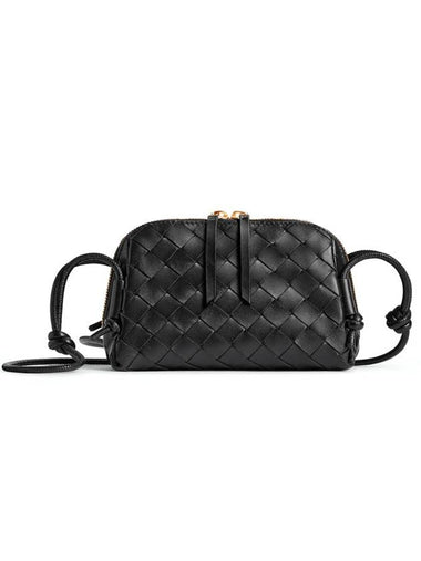 Intrecciato Concert Pouch Bag Black - BOTTEGA VENETA - BALAAN 1