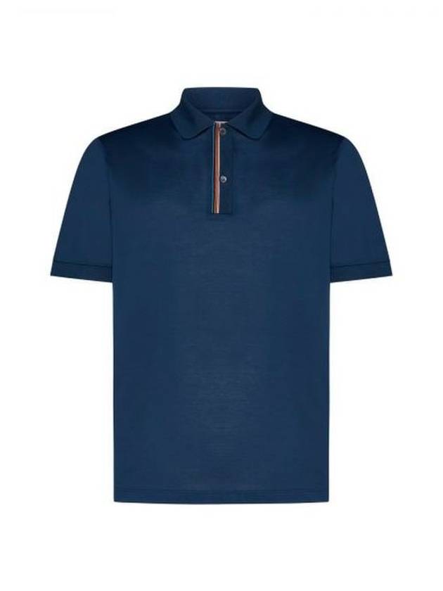 Signature Stripe Trim Polo Shirt Navy - PAUL SMITH - BALAAN 2