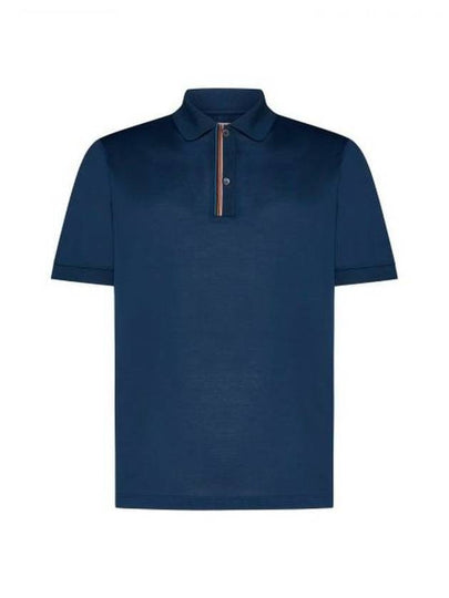 Signature Stripe Trim Polo Shirt Navy - PAUL SMITH - BALAAN 2