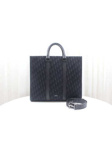 Black oblique jacquard East West tote bag 1ESSH232YKY H03E - DIOR - BALAAN 1