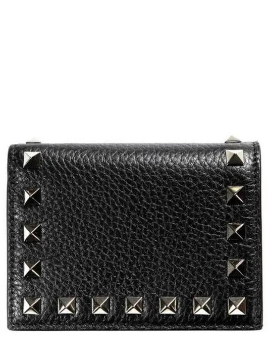 Women's Rockstud Half Wallet Black - VALENTINO - BALAAN 2