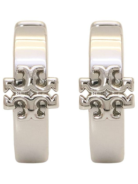 Kira Double T Huggie Earrings Silver - TORY BURCH - BALAAN 2