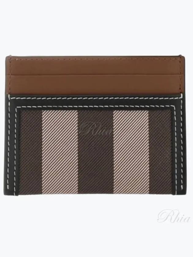 Check Two-Tone Leather Card Wallet Dark Birch Brown - BURBERRY - BALAAN 2