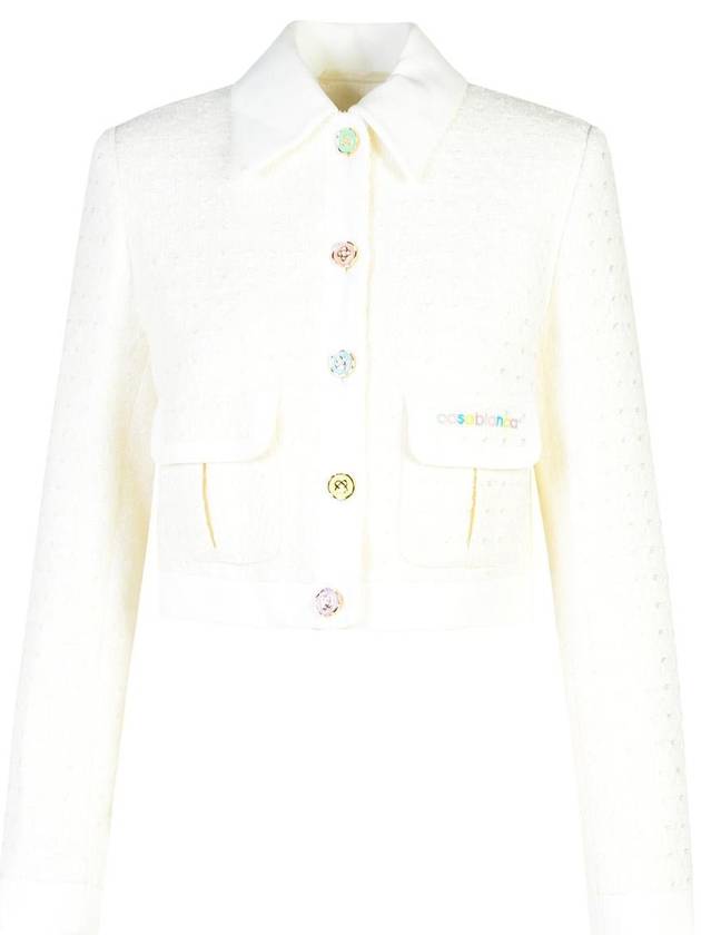 Casablanca White Cotton Blend Jacket - CASABLANCA - BALAAN 1