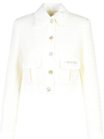 Casablanca White Cotton Blend Jacket - CASABLANCA - BALAAN 1