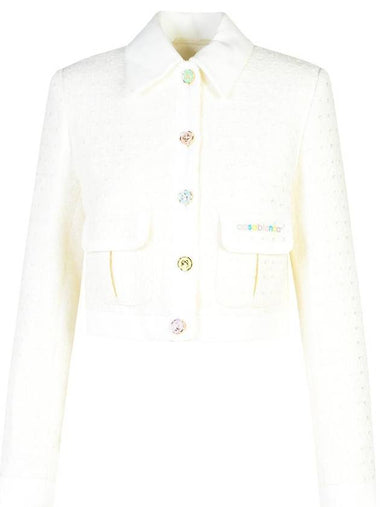 Casablanca White Cotton Blend Jacket - CASABLANCA - BALAAN 1