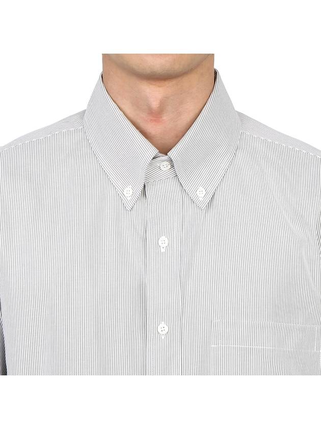 Men's Pincode Armband Short Sleeve Shirt Grey - THOM BROWNE - BALAAN 9