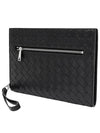 Intrecciato Zipper Small Clutch Bag Black - BOTTEGA VENETA - BALAAN 5