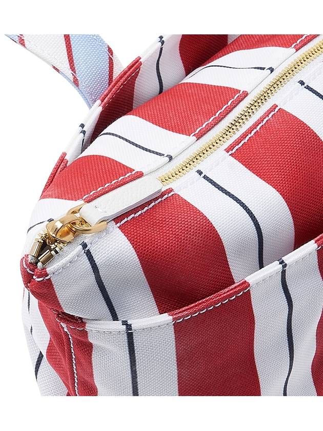 Wash Striped Small Tool Canvas Tote Bag Red - THOM BROWNE - BALAAN 9