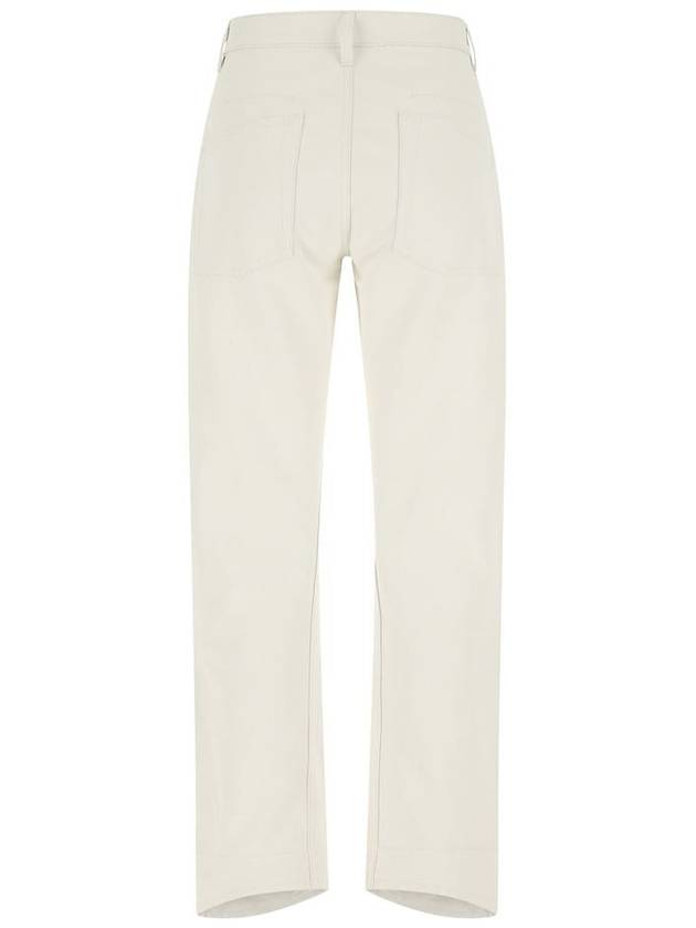 Women's Loose Fit Casual Straight Pants White - JIL SANDER - BALAAN 3