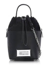 5AC Number Logo Texture Leather Bucket Bag Black - MAISON MARGIELA - BALAAN 2