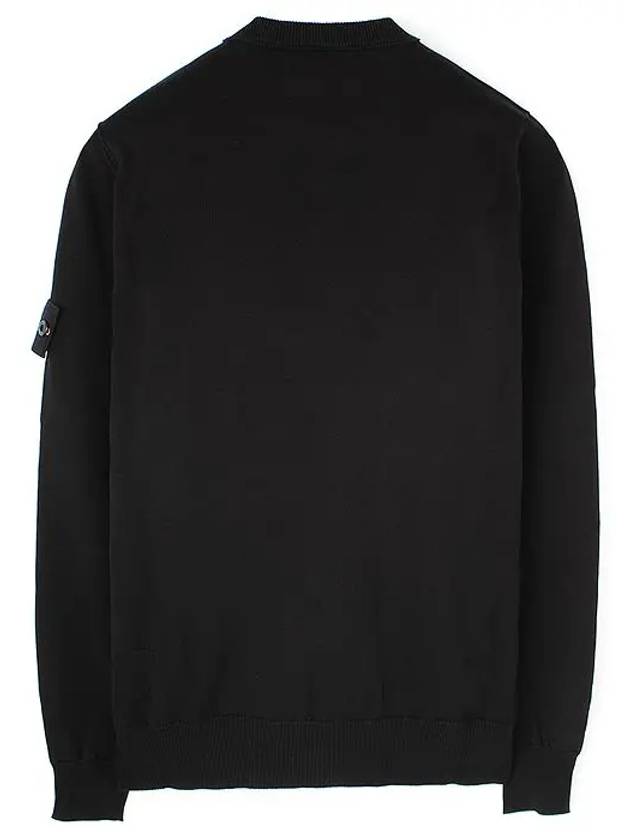 Logo Patch Knit Top Black - STONE ISLAND - BALAAN 3