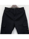 33908 Organic Cotton Satin Stretch Cargo Straight Pants Black - STONE ISLAND - BALAAN 5