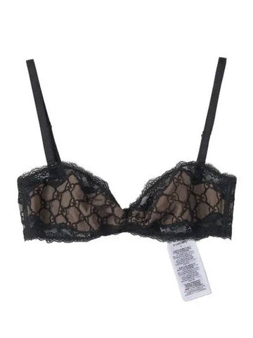 GG Embroidered Thule Bra Black - GUCCI - BALAAN 1