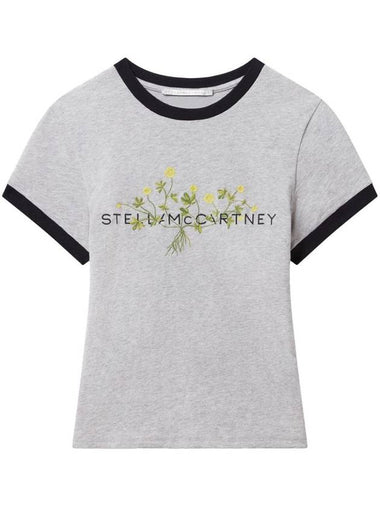 Stella McCartney Logo Floral Embroidered T-Shirt - STELLA MCCARTNEY - BALAAN 1