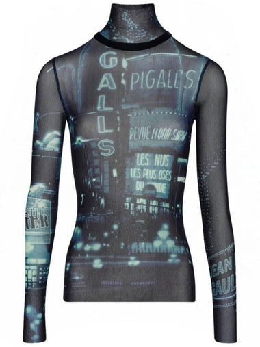 Jean Paul Gaultier Mesh Top Longsleeve Printed 