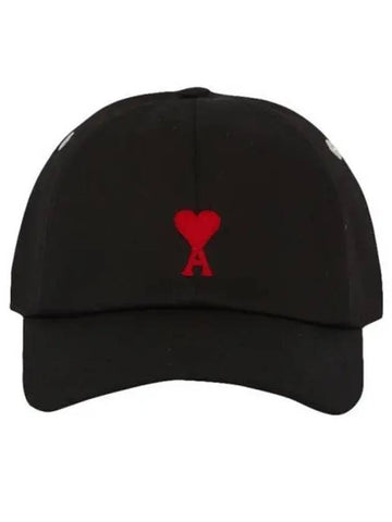 Heart logo patch ball cap black hat 270766 - AMI - BALAAN 1