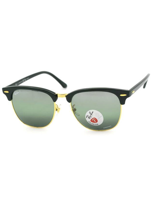 Eyewear Clubmaster Horn Gold Frame Sunglasses Green - RAY-BAN - BALAAN.