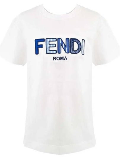 Kids Signature Logo T Shirt JFI252 7AJ F0TU9 - FENDI - BALAAN 2