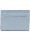 Stripe Note Compartment Pebble Grain Leather Card Wallet Light Blue - THOM BROWNE - BALAAN 5