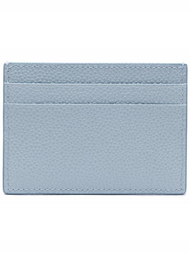 Stripe Note Compartment Pebble Grain Leather Card Wallet Light Blue - THOM BROWNE - BALAAN 5