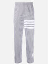 Seersucker Loopback 4 Button Vent Straight Pants Light Grey - THOM BROWNE - BALAAN 2