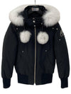 Women's Original Debbie Bomber Jacket White Fox Fur Black - MOOSE KNUCKLES - BALAAN 2