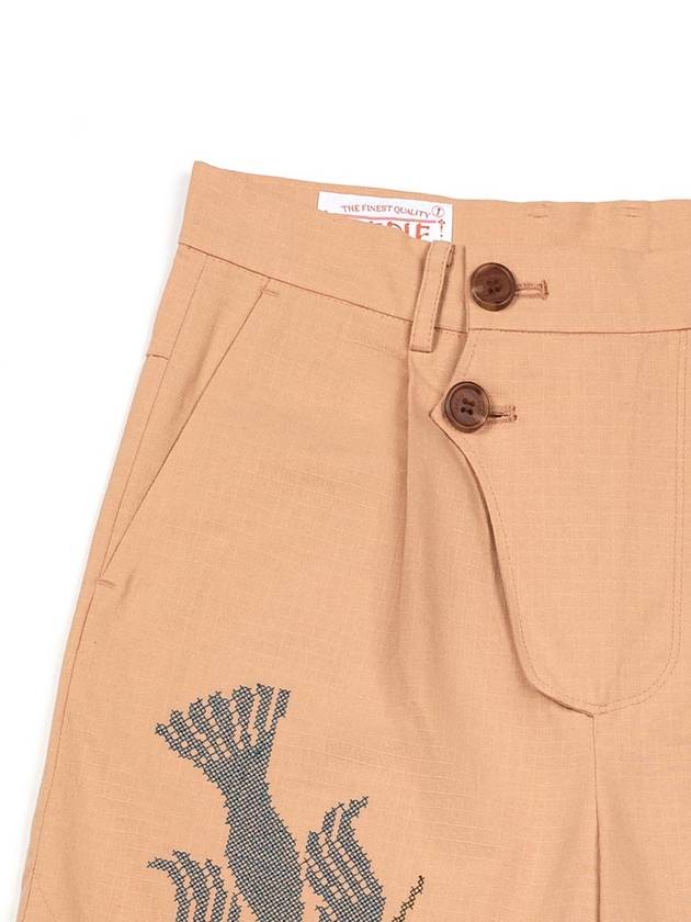 Men's I4SP03OR Migratory Bird Cross Stitch Shorts Orange - IOEDLE - BALAAN 3