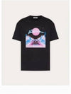 Space Graphic Print Short Sleeve T-Shirt Black - VALENTINO - BALAAN 2