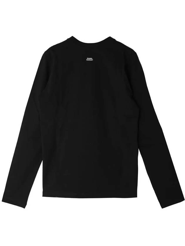 Alka Back Logo Cotton Long Sleeve T-Shirt Black - ISABEL MARANT - BALAAN 4