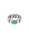 Interlocking G Enamel Ring Silver - GUCCI - BALAAN 2