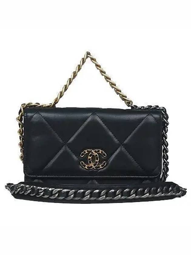 AP0957 Black Leather 19 WOC Mini Chain Cross Bag - CHANEL - BALAAN 1