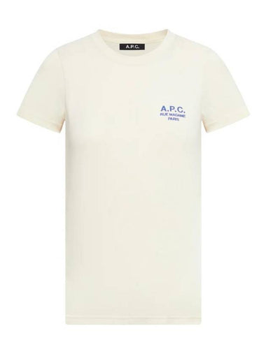 Denise Embroidered Logo Short Sleeve T-shirt Ivory - A.P.C. - BALAAN 1