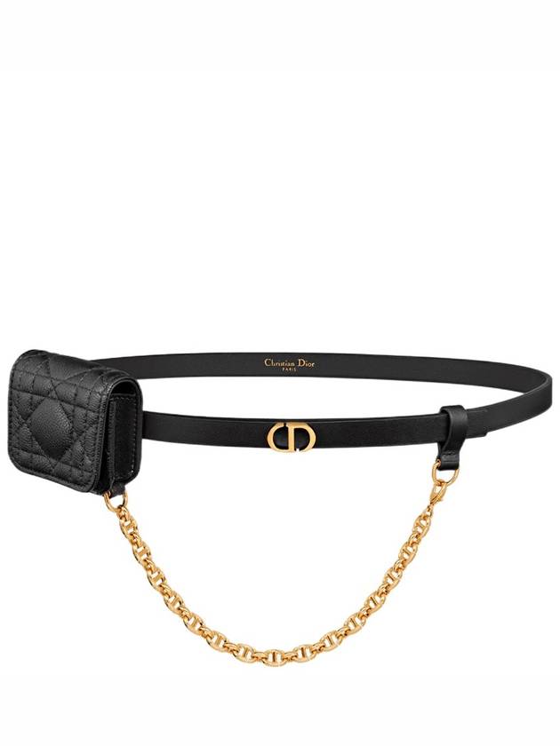 Caro Pouch Leather Belt Black - DIOR - BALAAN 3