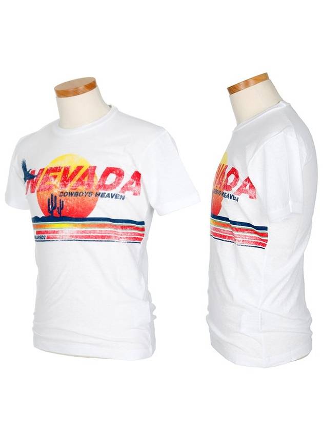 Nevada Vintage Printing Short Sleeve T-Shirt White - DSQUARED2 - BALAAN 3