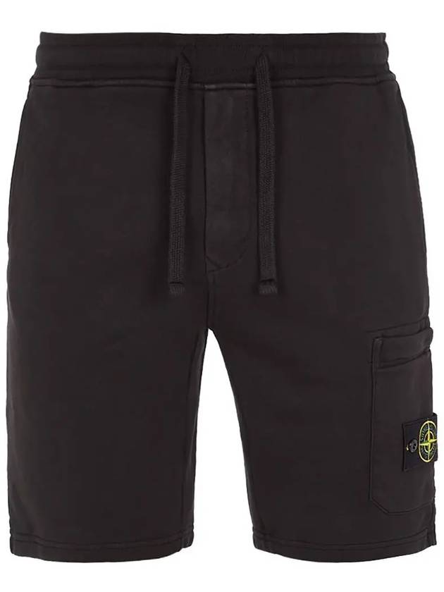 Fleece Bermuda Shorts Black - STONE ISLAND - BALAAN 2