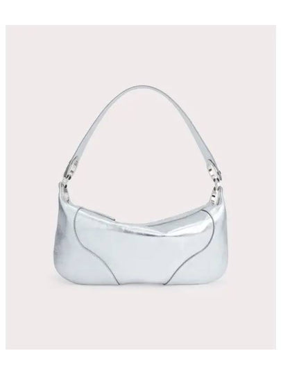 Amira Metallic Leather Shoulder Bag Silver - BY FAR - BALAAN 2