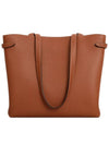 Cabas Anais Cuir Grain Calfskin Tote Bag Brown - CELINE - BALAAN 5