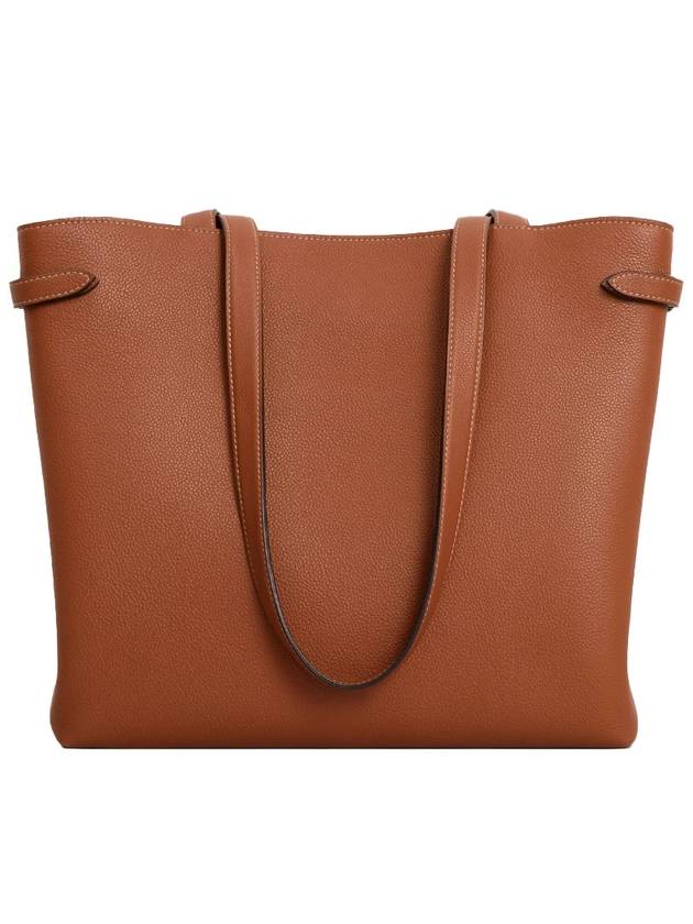 Cabas Anais Cuir Grain Calfskin Tote Bag Brown - CELINE - BALAAN 5