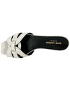 Stud Tribute Flat Sandals White - SAINT LAURENT - BALAAN 5