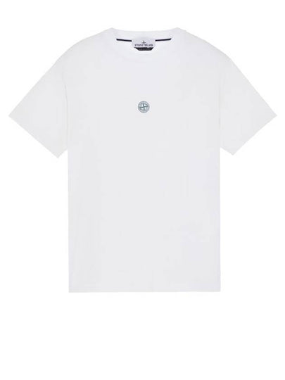 Garment Dyed Lettering One Print Cotton Jersey Short Sleeve T-Shirt White - STONE ISLAND - BALAAN 2