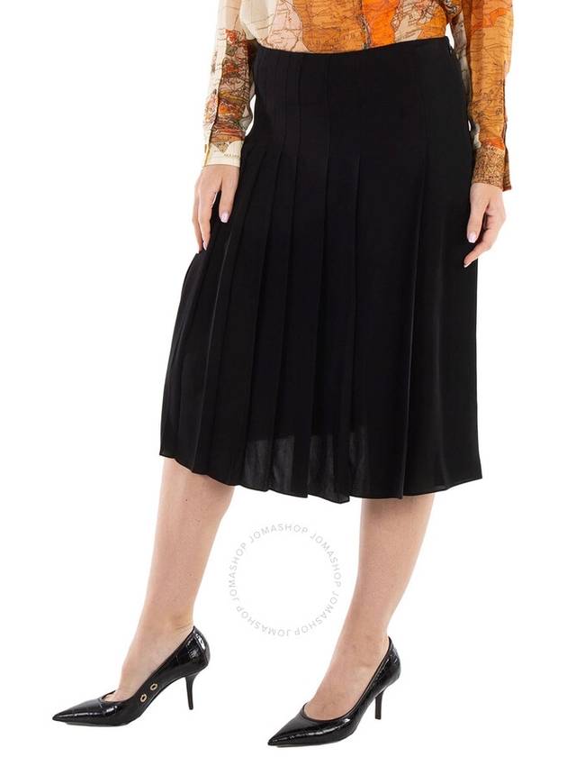 Burberry Ladies Katryn Black Pleated Silk Georgette Skirt, Brand Size 6 (US Size 4) - BURBERRY - BALAAN 3