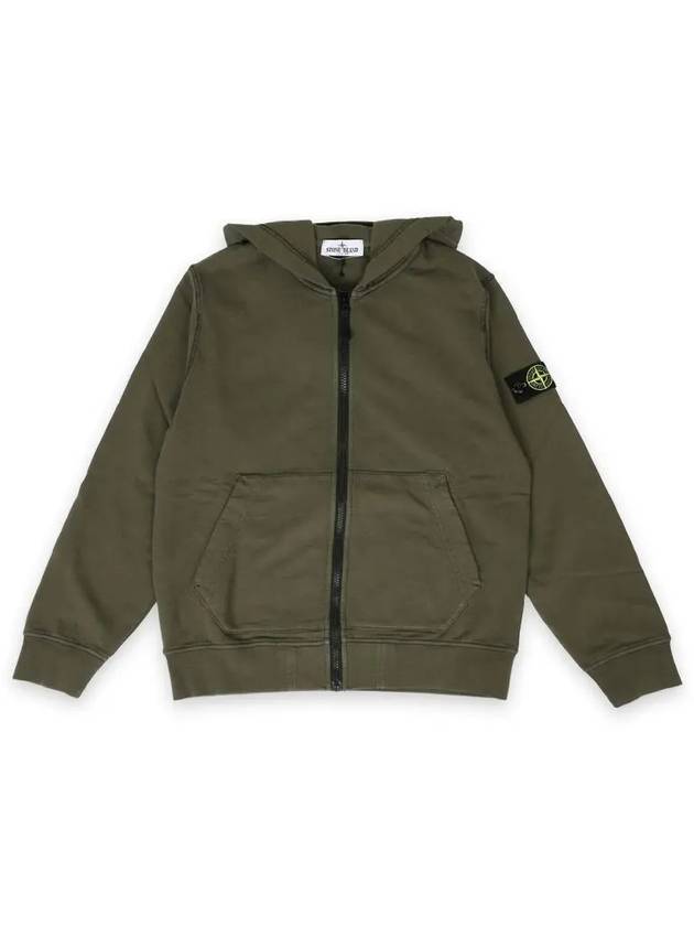 Stone Kids Waffen Patch Hooded Zip up Jacket Military Green K1S16 6100010S0040 V0054 10 12A - STONE ISLAND - BALAAN 1