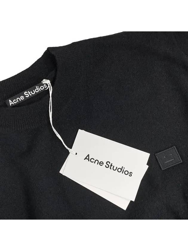 Face Patch Crew Neck Knit Top Black - ACNE STUDIOS - BALAAN 5